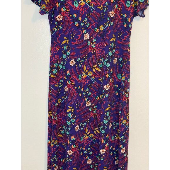 LulaRoe XS Maxi Dress Short Sleeve Scoop Neckline Stretch Polyester Spandex - Picture 6 of 7